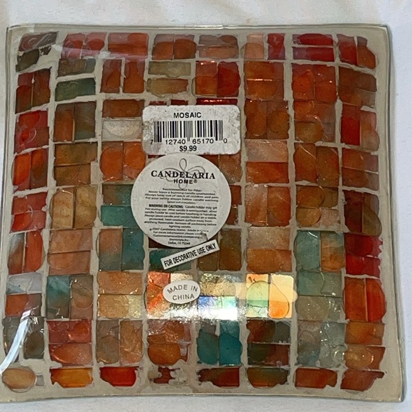 MOSAIC- CANDELARIA HOME colorful glass TRAY. - Picture 3 of 3